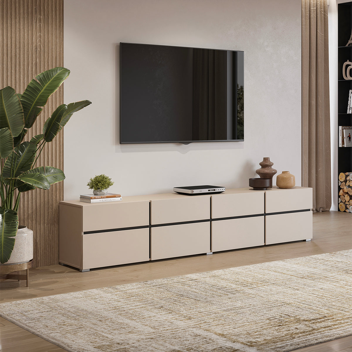 Meuble TV 4 portes 225 cm Lilia Cachemire - vue 2