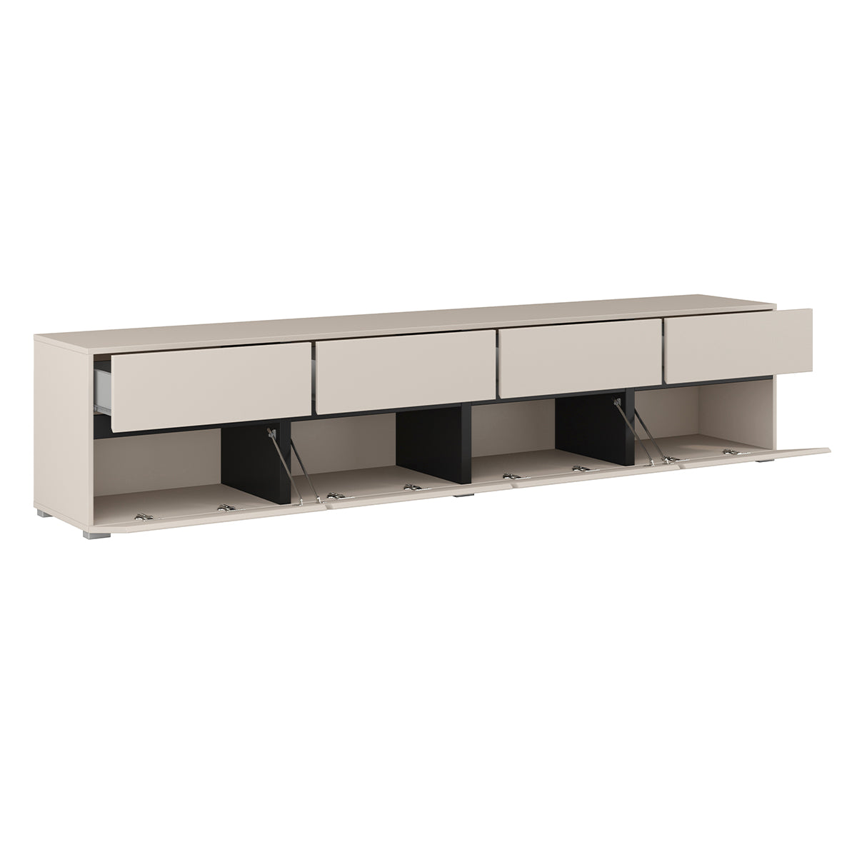 Meuble TV 4 portes 225 cm Lilia Cachemire - vue 4