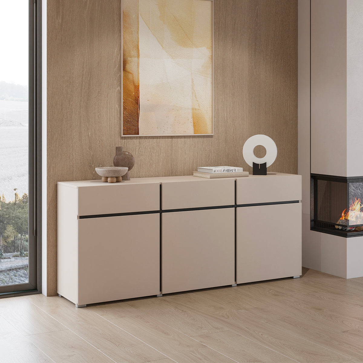 Buffet 3 portes 3 tiroirs Lilia Cachemire - vue 2