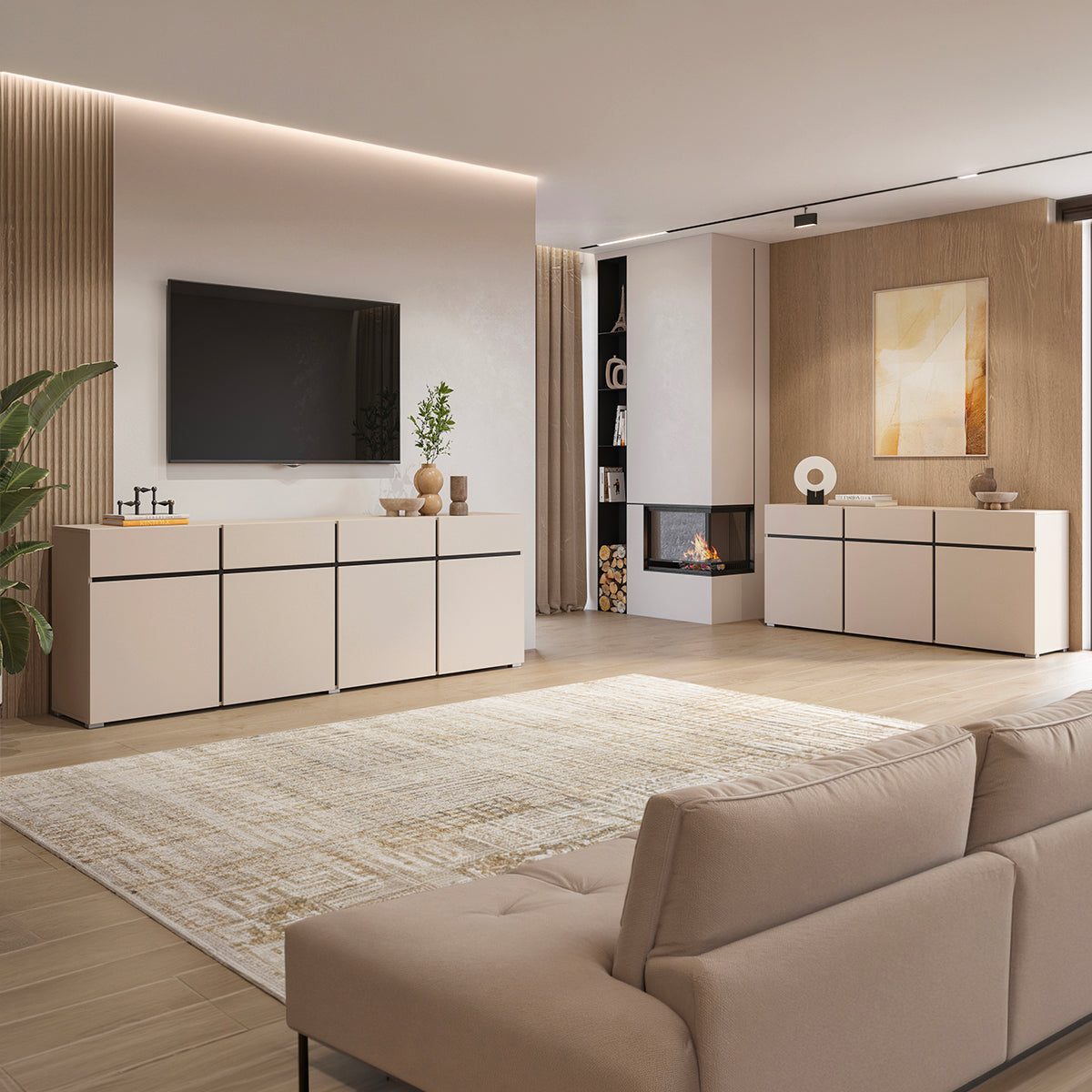 Buffet 3 portes 3 tiroirs Lilia Cachemire - vue 3