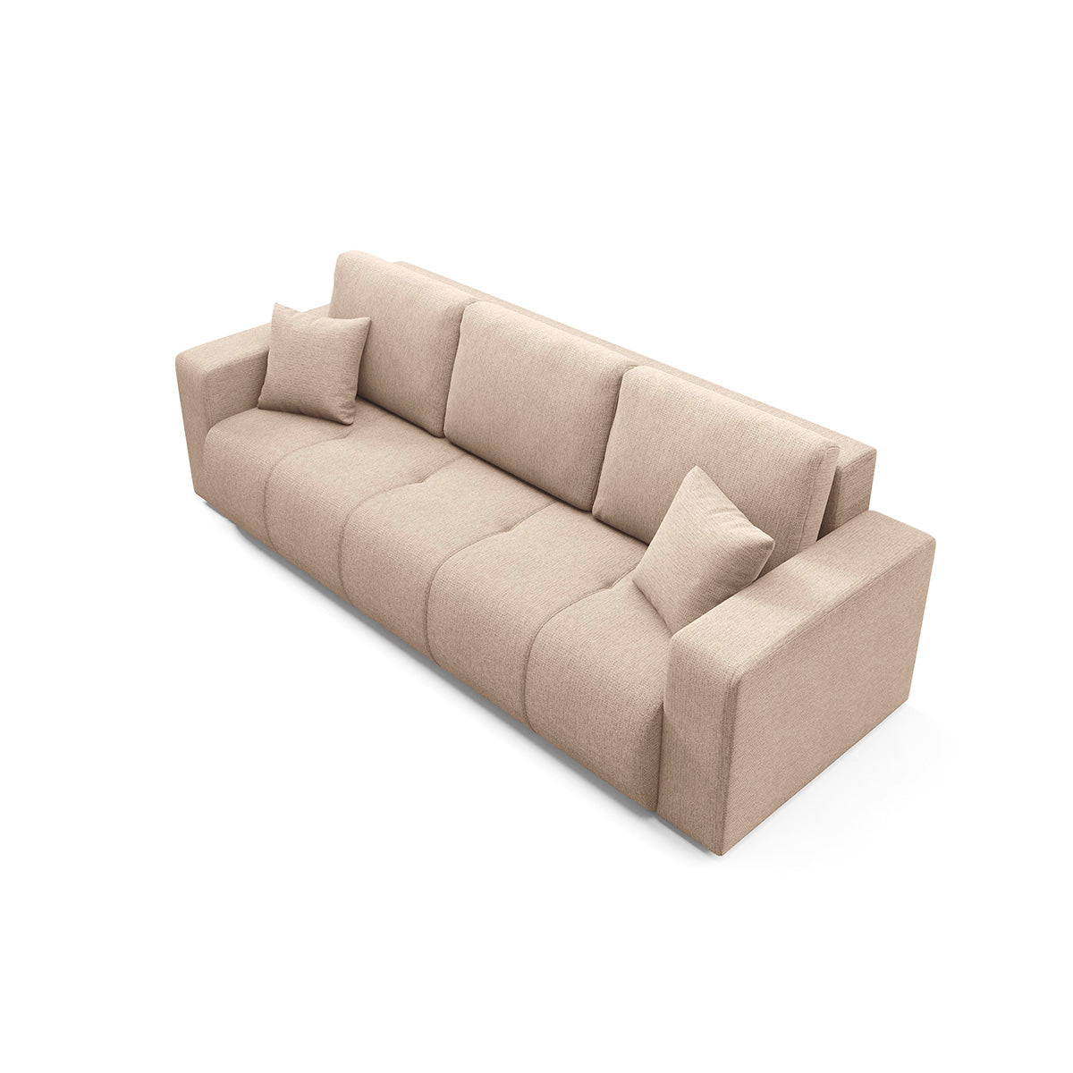 Canapé 3 places convertible avec coffre Vasco Beige - vue 4