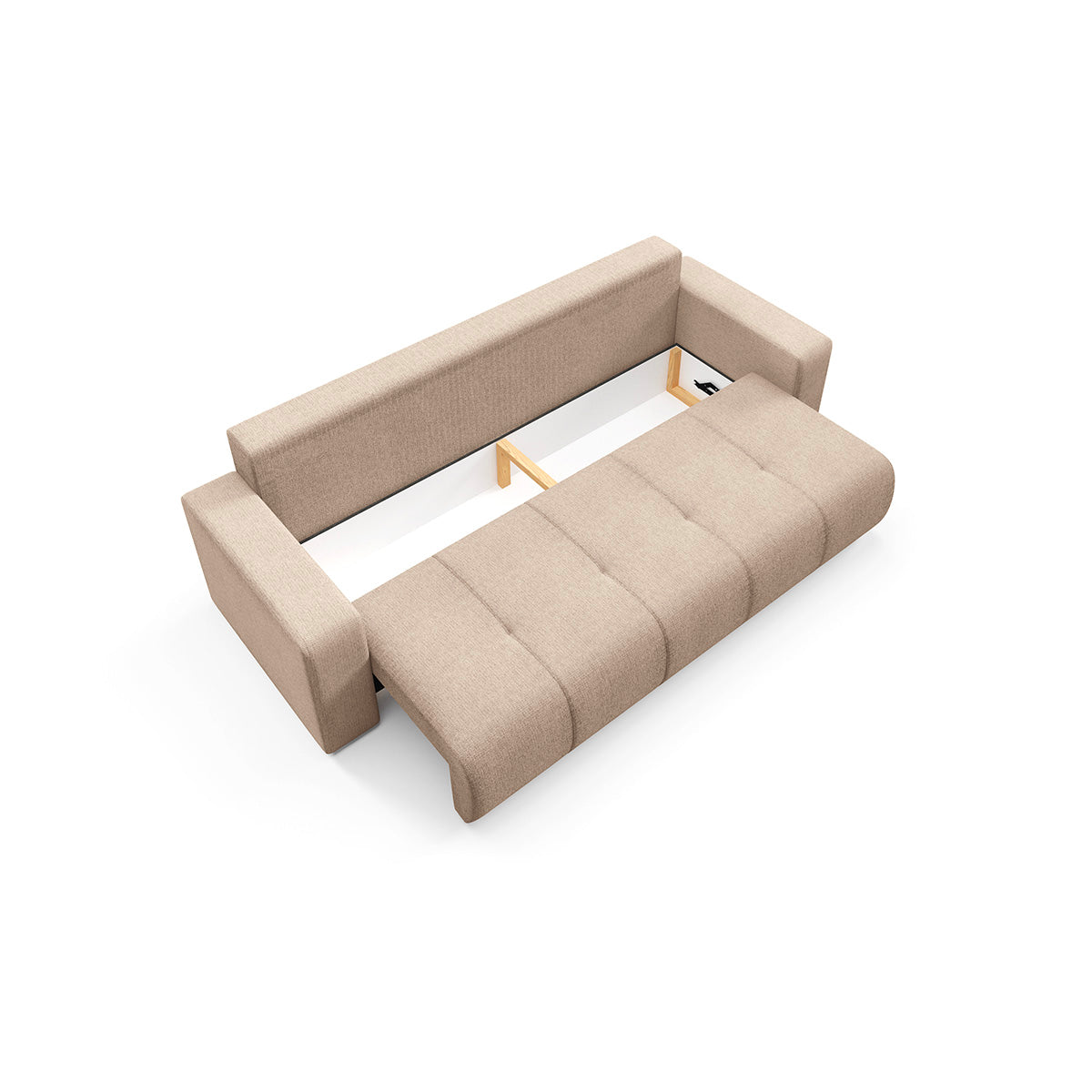 Canapé 3 places convertible avec coffre Vasco Beige - vue 6