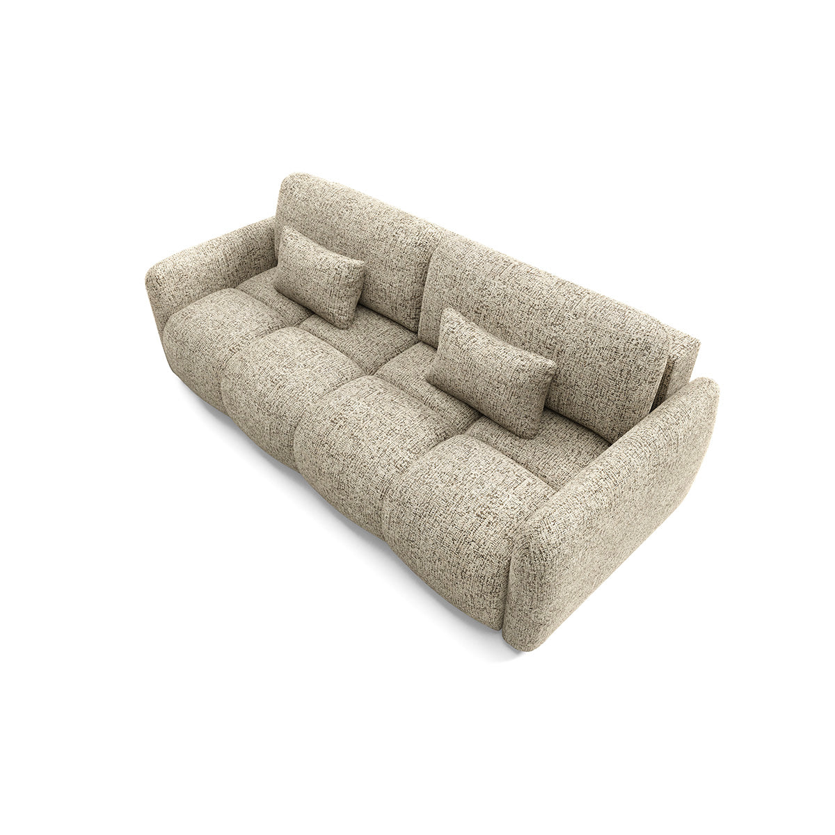 Canapé 3 places convertible avec coffre Vittoria Beige chiné - vue 4