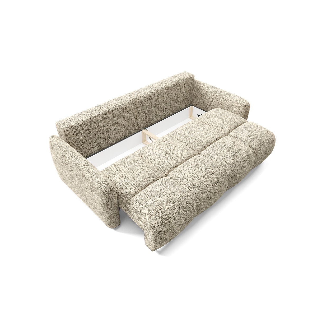 Canapé 3 places convertible avec coffre Vittoria Beige chiné - vue 6
