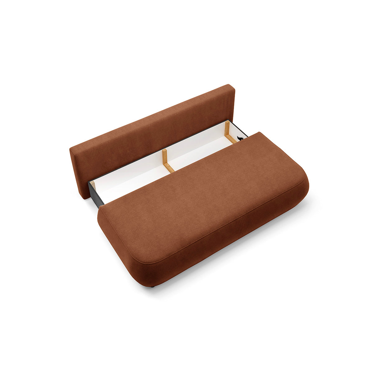 Canapé convertible 3 places avec coffre Antonio Terracotta - vue 5