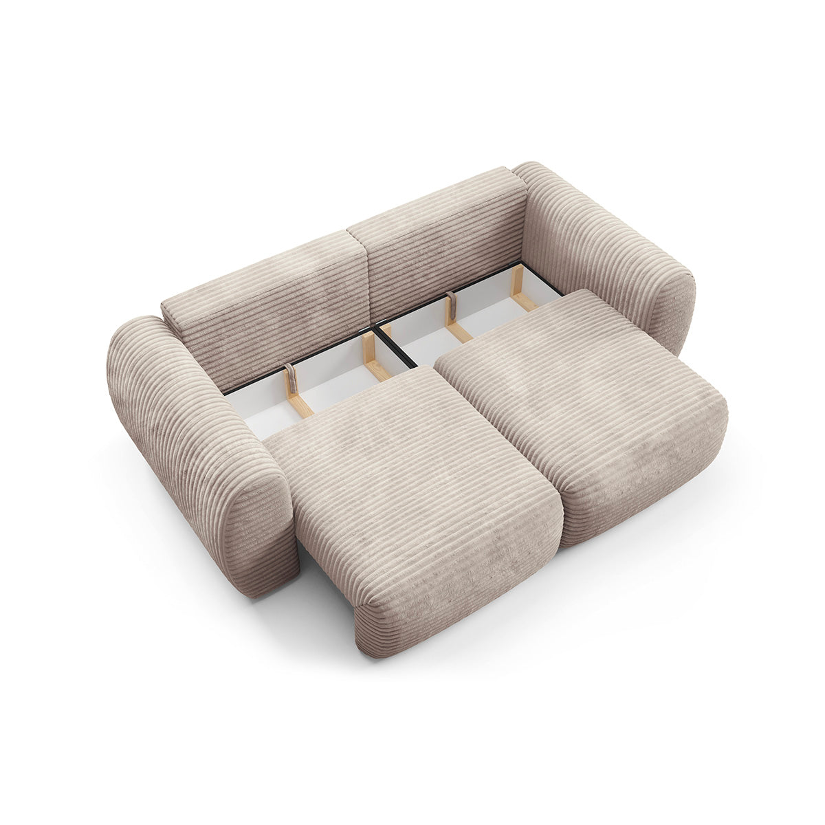 Canapé convertible 3 places avec coffre Camilla Taupe - vue 5
