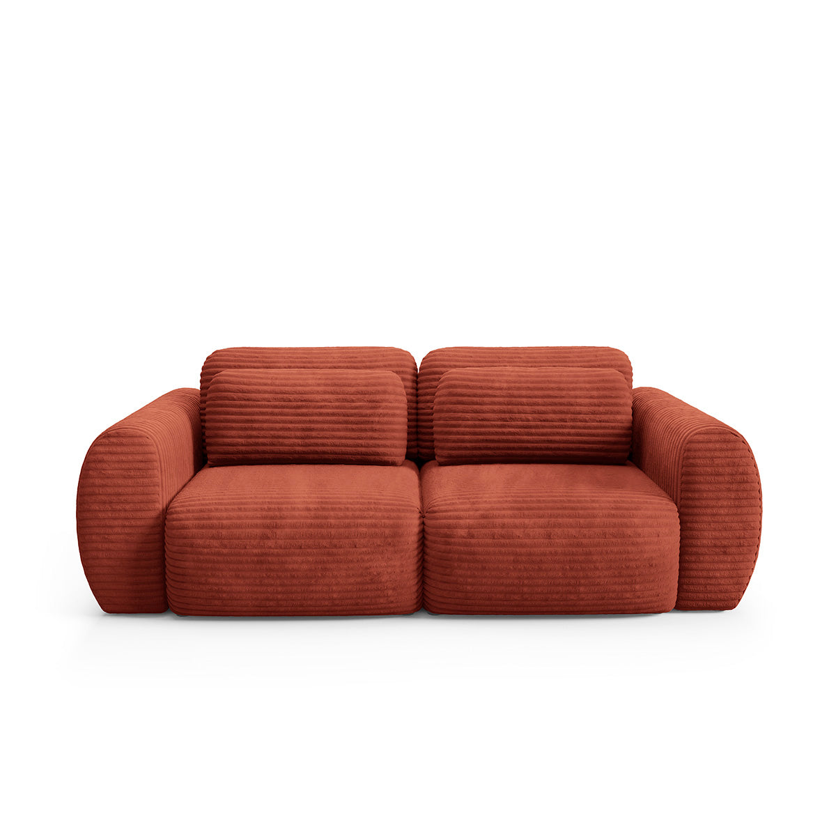 Canapé convertible 3 places avec coffre Camilla Terracotta - vue 2
