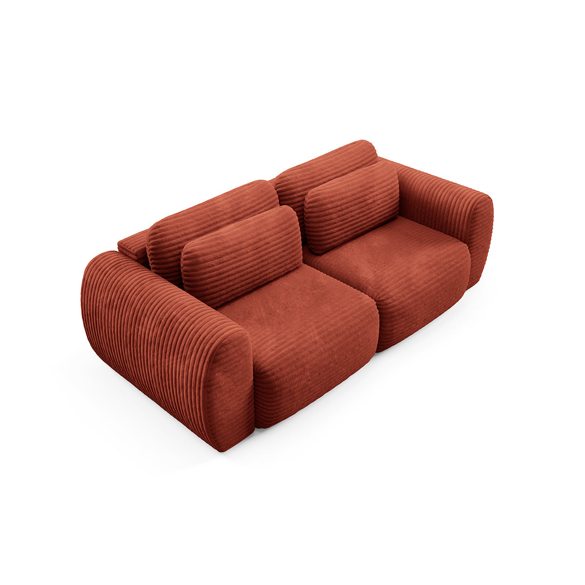 Canapé convertible 3 places avec coffre Camilla Terracotta - vue 3