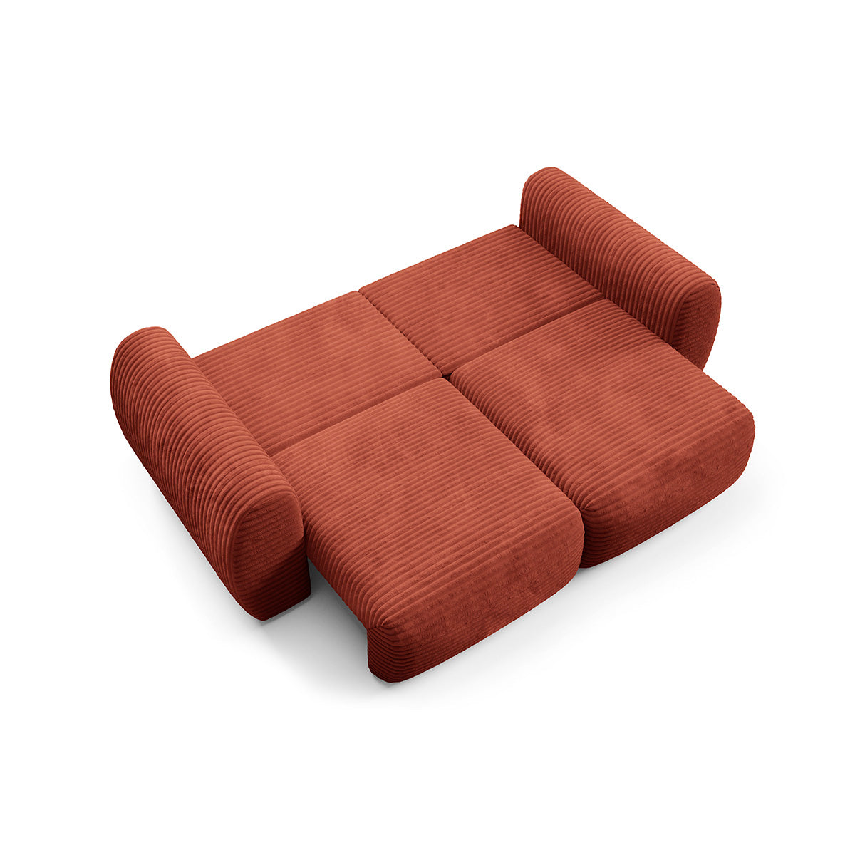 Canapé convertible 3 places avec coffre Camilla Terracotta - vue 6