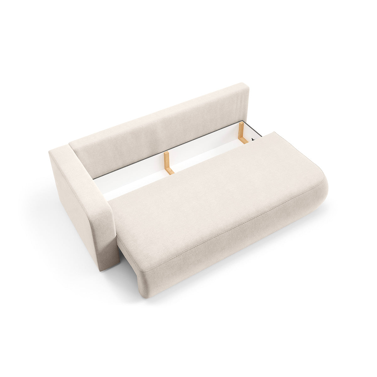Canapé convertible 3 places avec coffre et accoudoir réversible Antonio Beige - vue 4