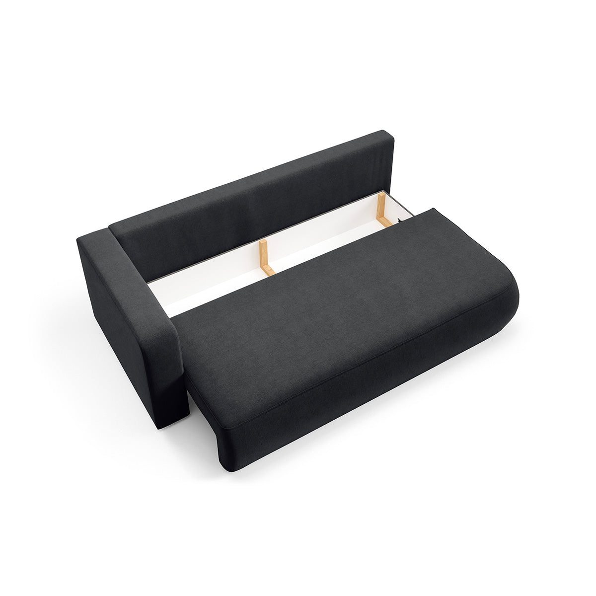 Canapé convertible 3 places avec coffre et accoudoir réversible Antonio Noir - vue 4