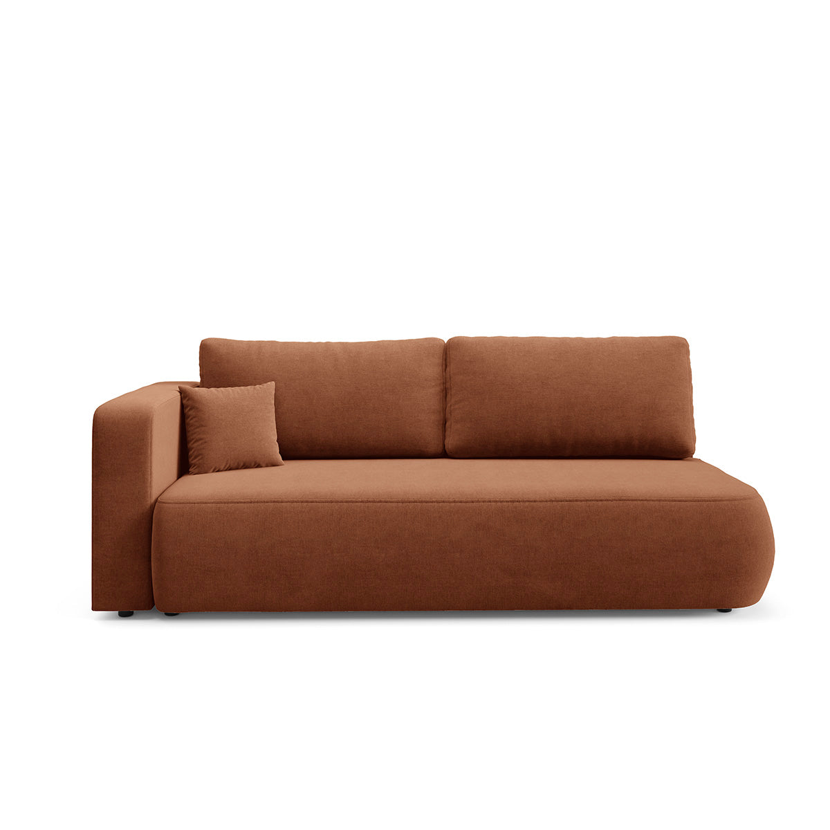 Canapé convertible 3 places avec coffre et accoudoir réversible Antonio Terracotta - vue 2