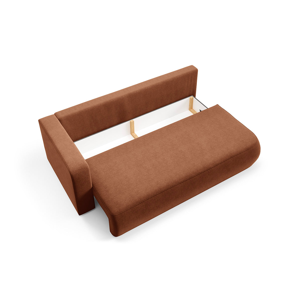 Canapé convertible 3 places avec coffre et accoudoir réversible Antonio Terracotta - vue 4