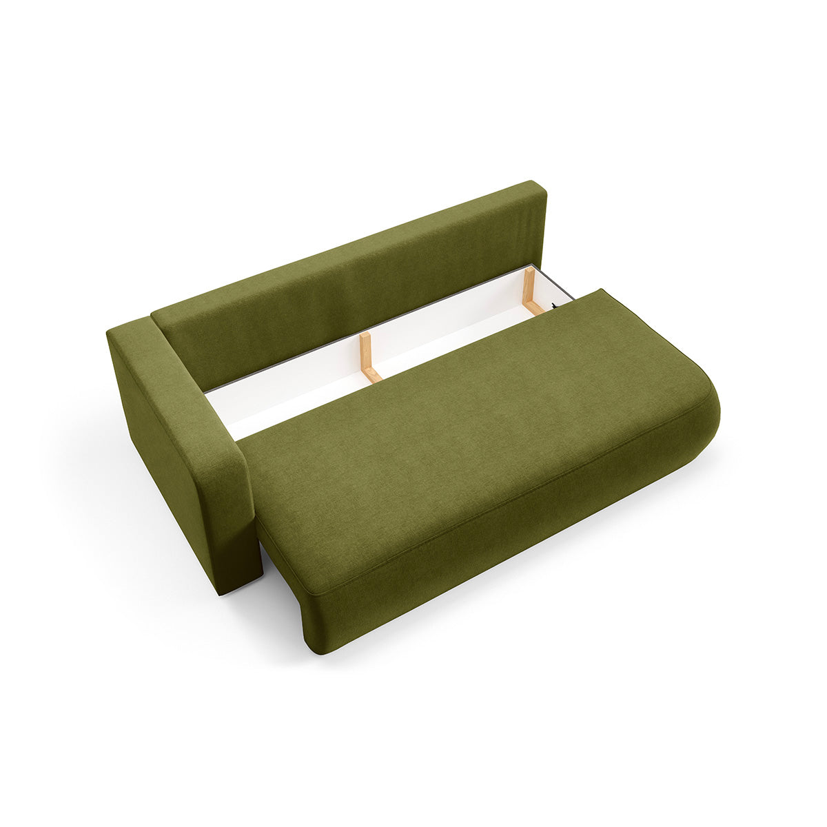 Canapé convertible 3 places avec coffre et accoudoir réversible Antonio Vert - vue 4