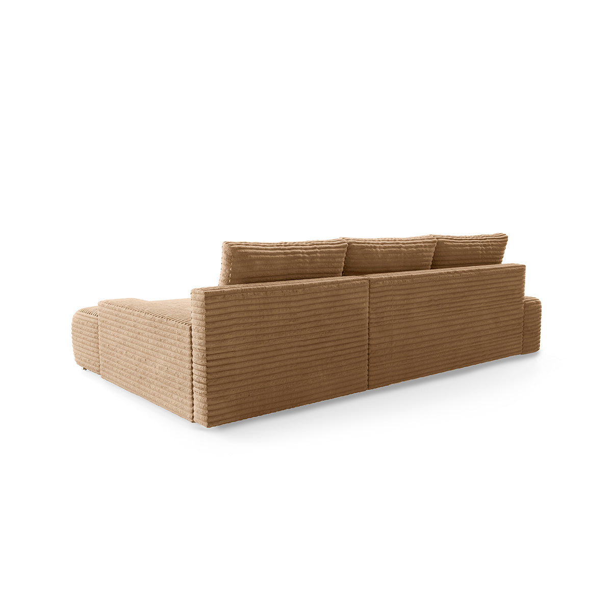 Canapé d'angle droit convertible 3 places avec coffre Ivana Beige - vue 3