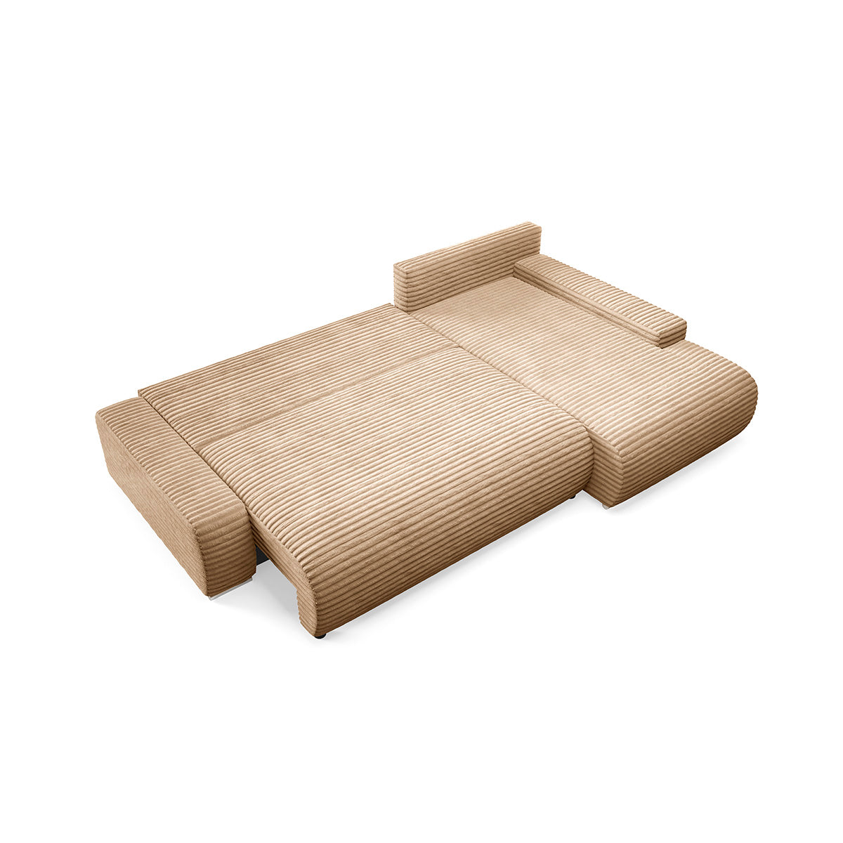 Canapé d'angle droit convertible 3 places avec coffre Ivana Beige - vue 5