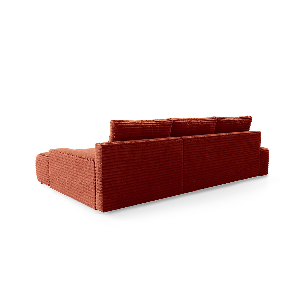 Canapé d'angle droit convertible 3 places avec coffre Ivana Terracotta - vue 3