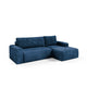 Canapé d'angle droit convertible 3 places avec coffre Romeo Bleu foncé