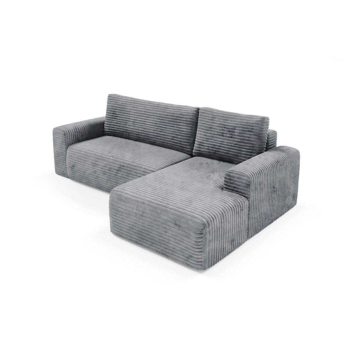 Canapé d'angle droit convertible 3 places avec coffre Romeo Gris foncé - vue 4