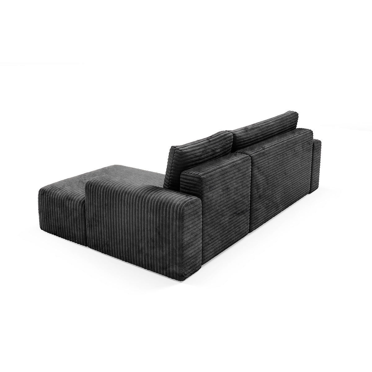Canapé d'angle droit convertible 3 places avec coffre Romeo Noir - vue 5