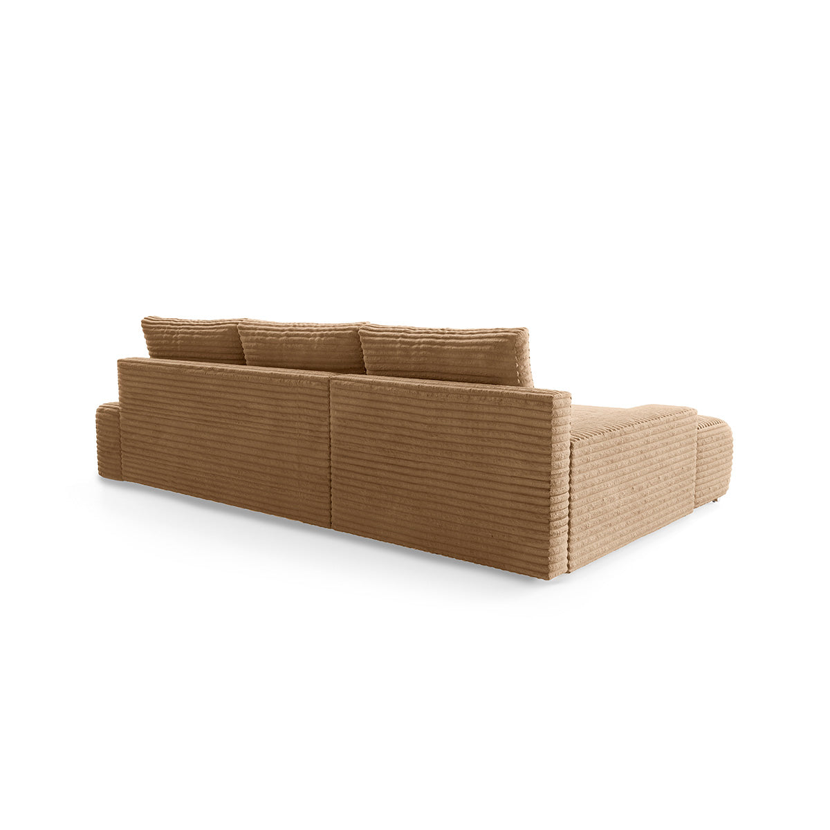 Canapé d'angle gauche convertible 3 places avec coffre Ivana Beige - vue 3