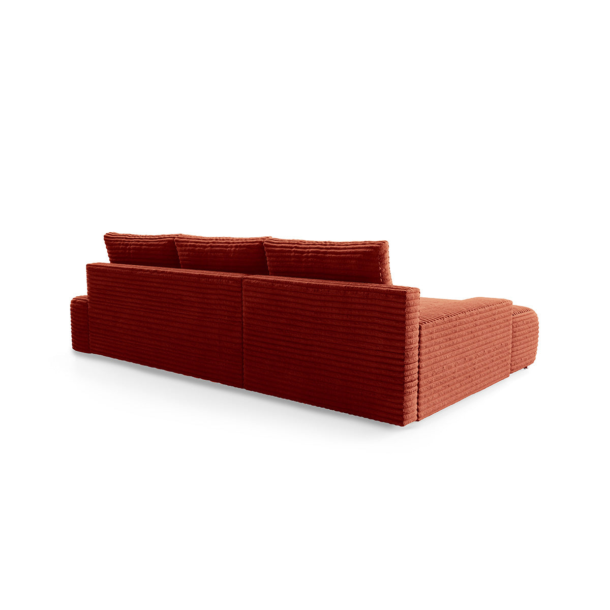 Canapé d'angle gauche convertible 3 places avec coffre Ivana Terracotta - vue 3