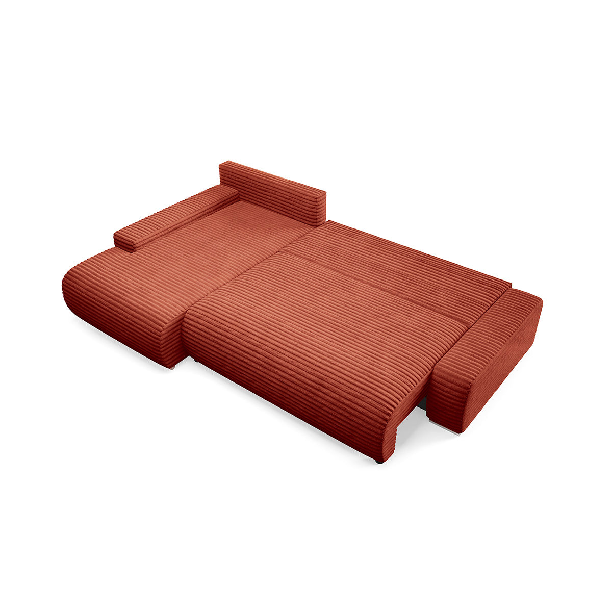 Canapé d'angle gauche convertible 3 places avec coffre Ivana Terracotta - vue 5