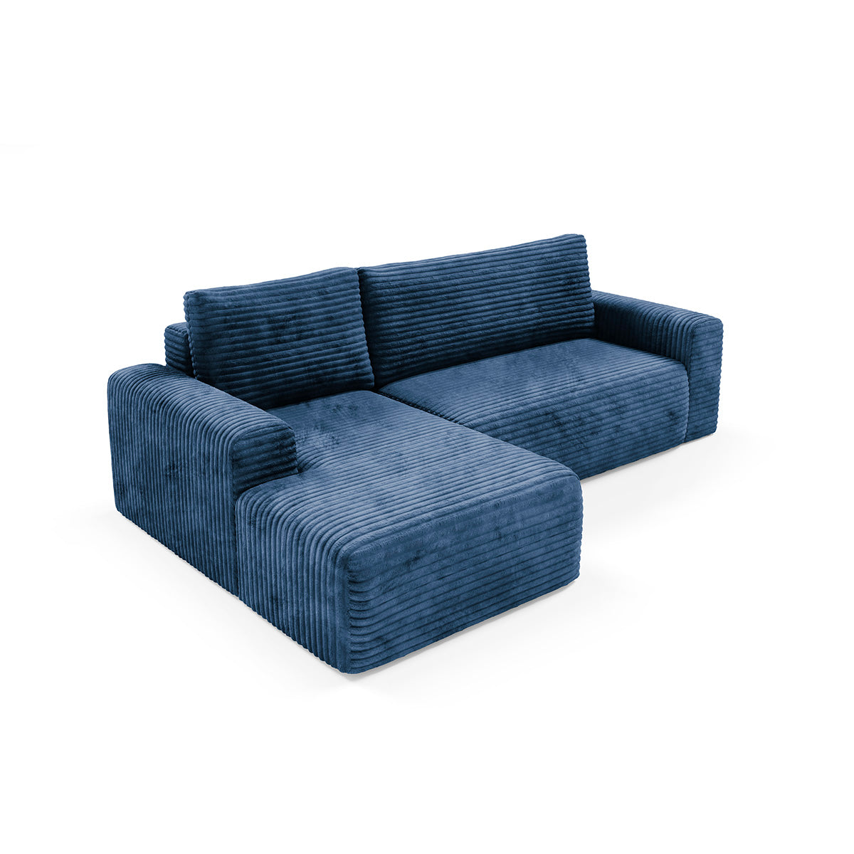 Canapé d'angle gauche convertible 3 places avec coffre Romeo Bleu foncé - vue 4