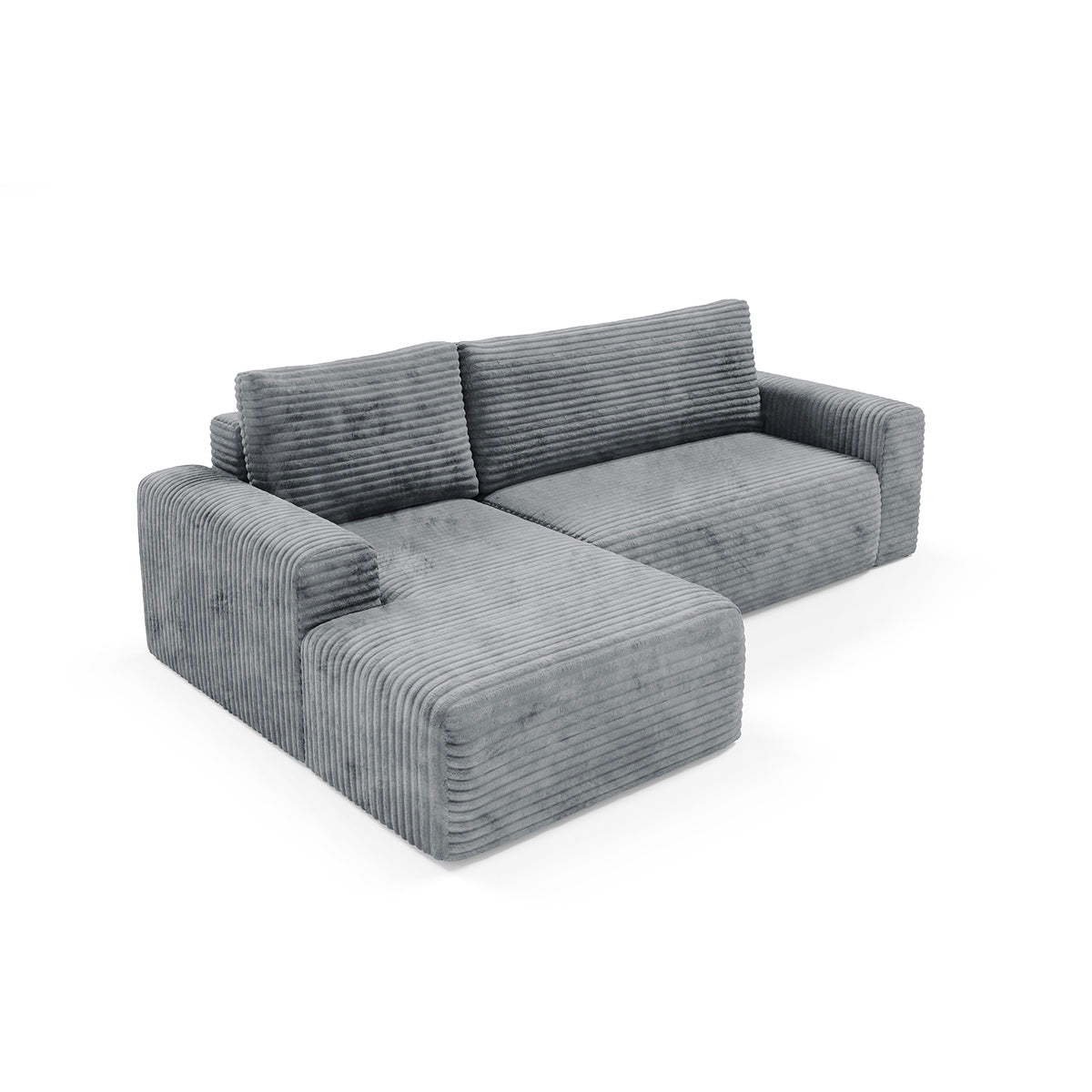 Canapé d'angle gauche convertible 3 places avec coffre Romeo Gris foncé - vue 4