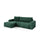 Canapé d'angle gauche convertible 3 places avec coffre Romeo Vert sapin