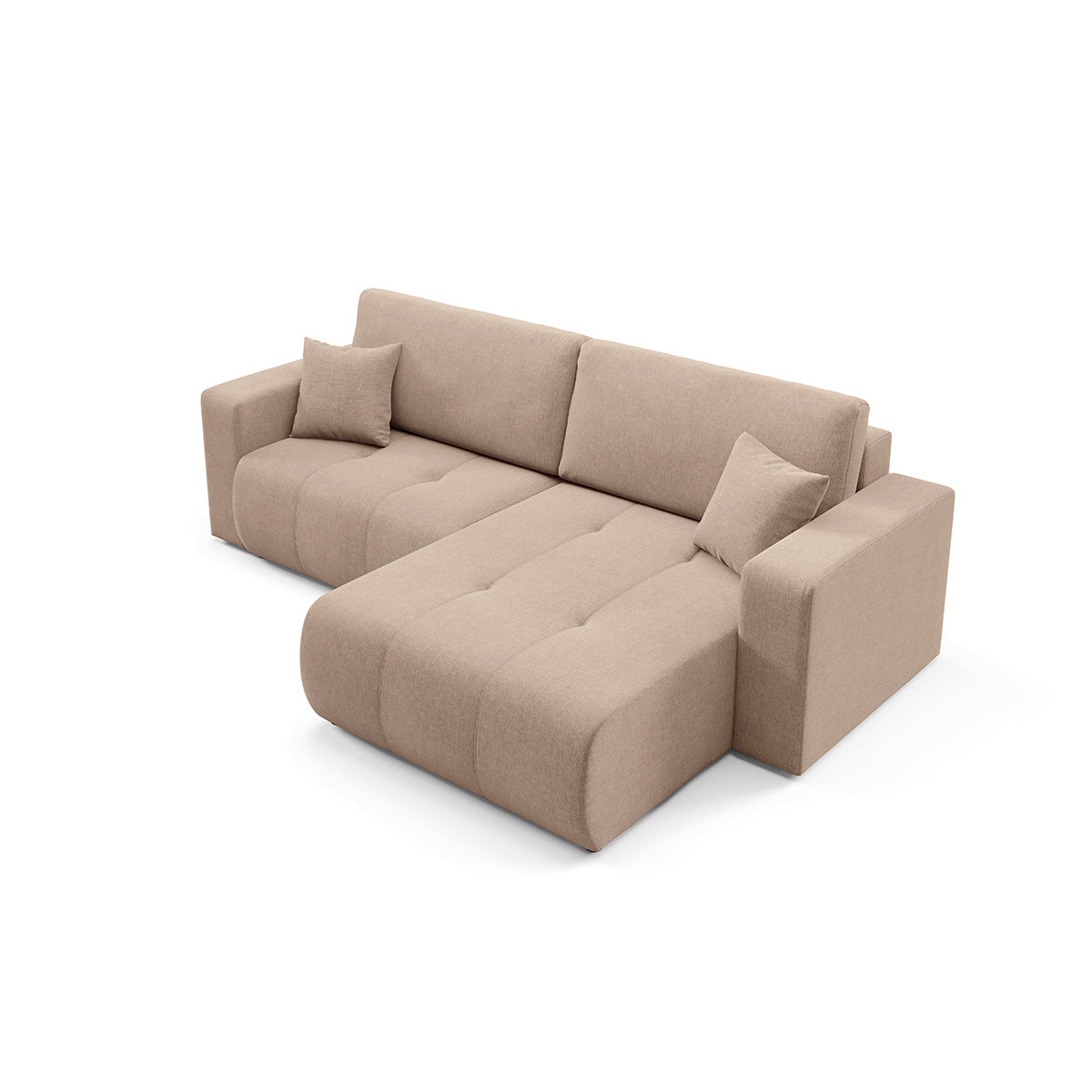 Canapé d'angle réversible convertible 3 places avec coffre Giulia Beige - vue 4