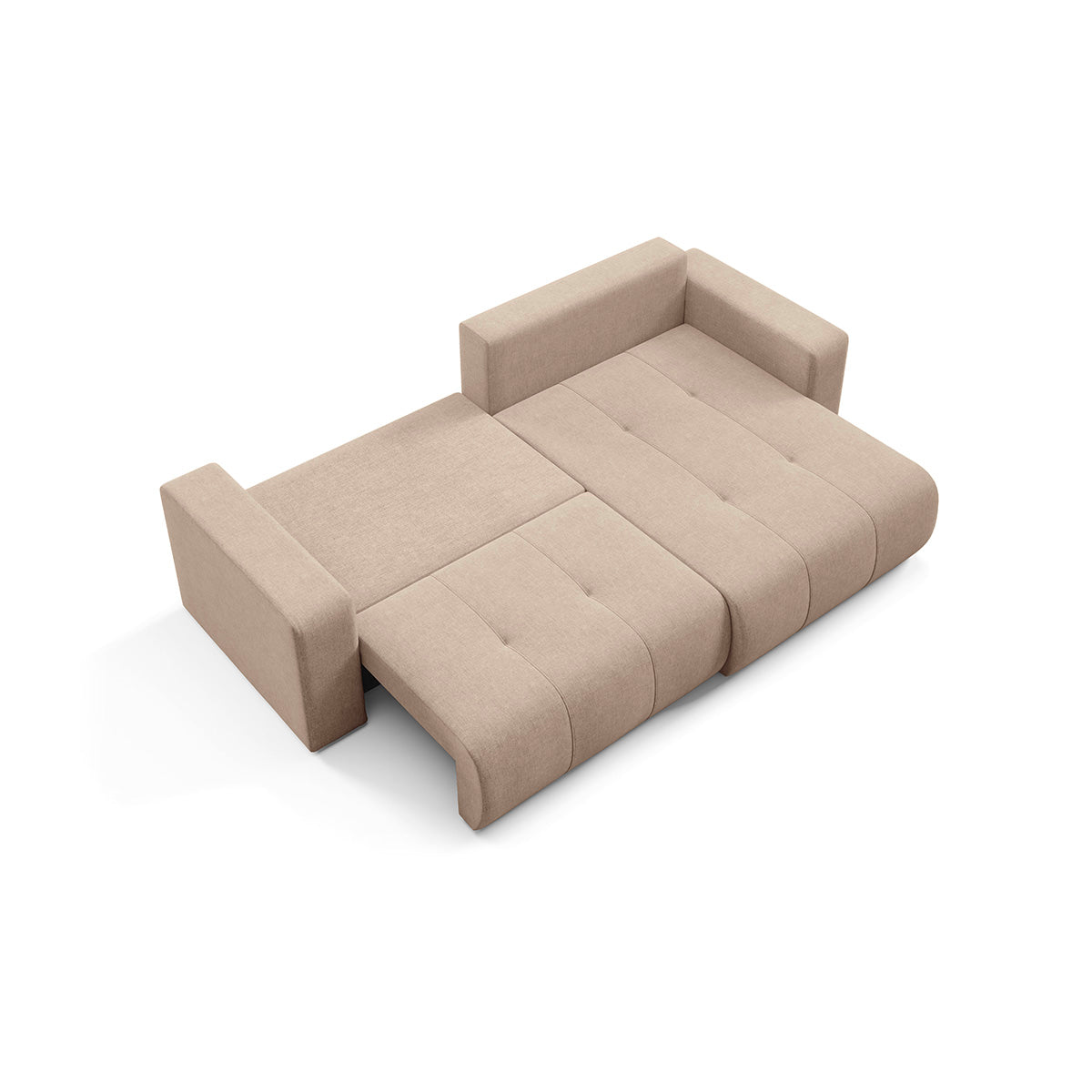 Canapé d'angle réversible convertible 3 places avec coffre Giulia Beige - vue 7