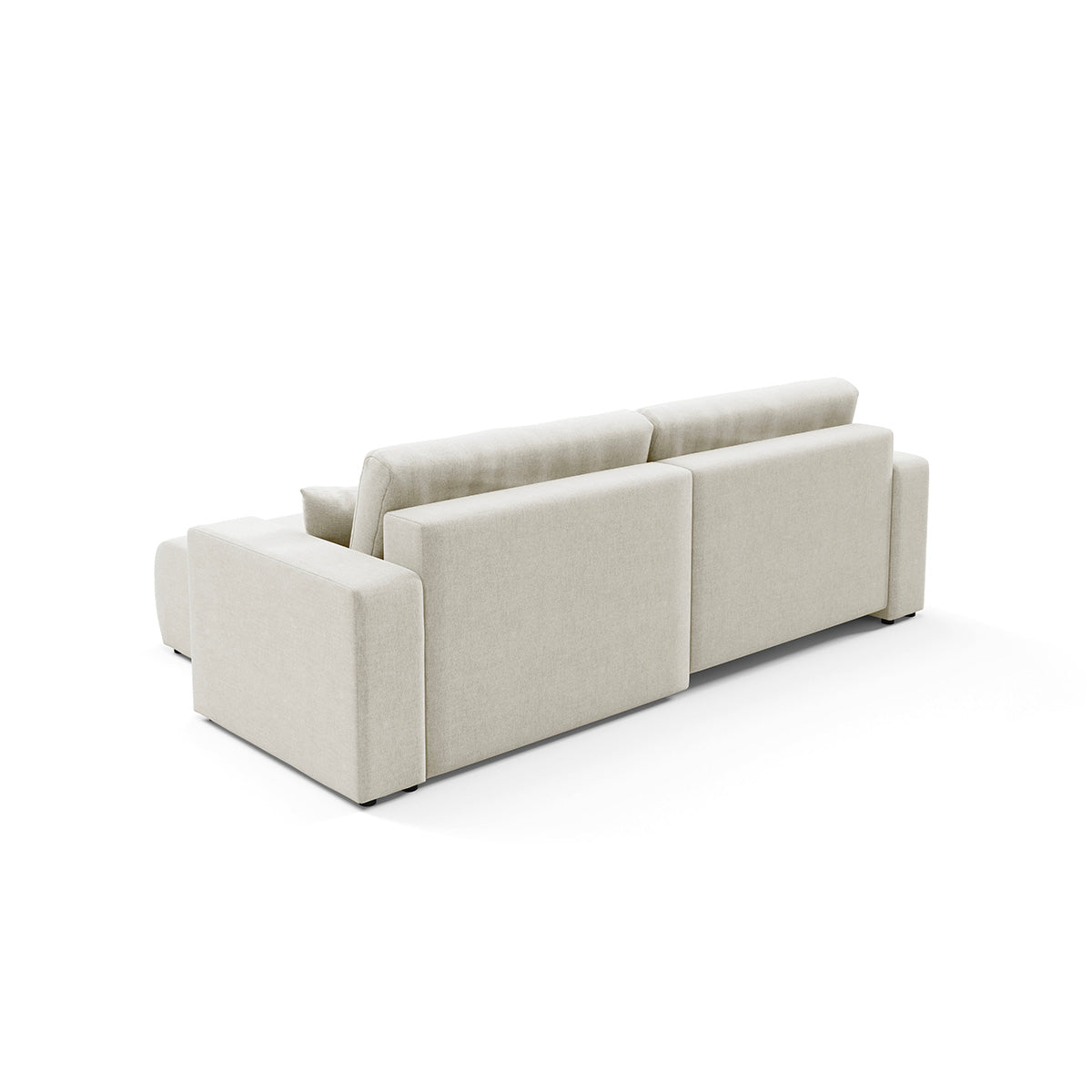 Canapé d'angle réversible convertible 3 places avec coffre Giulia Blanc cassé - vue 5