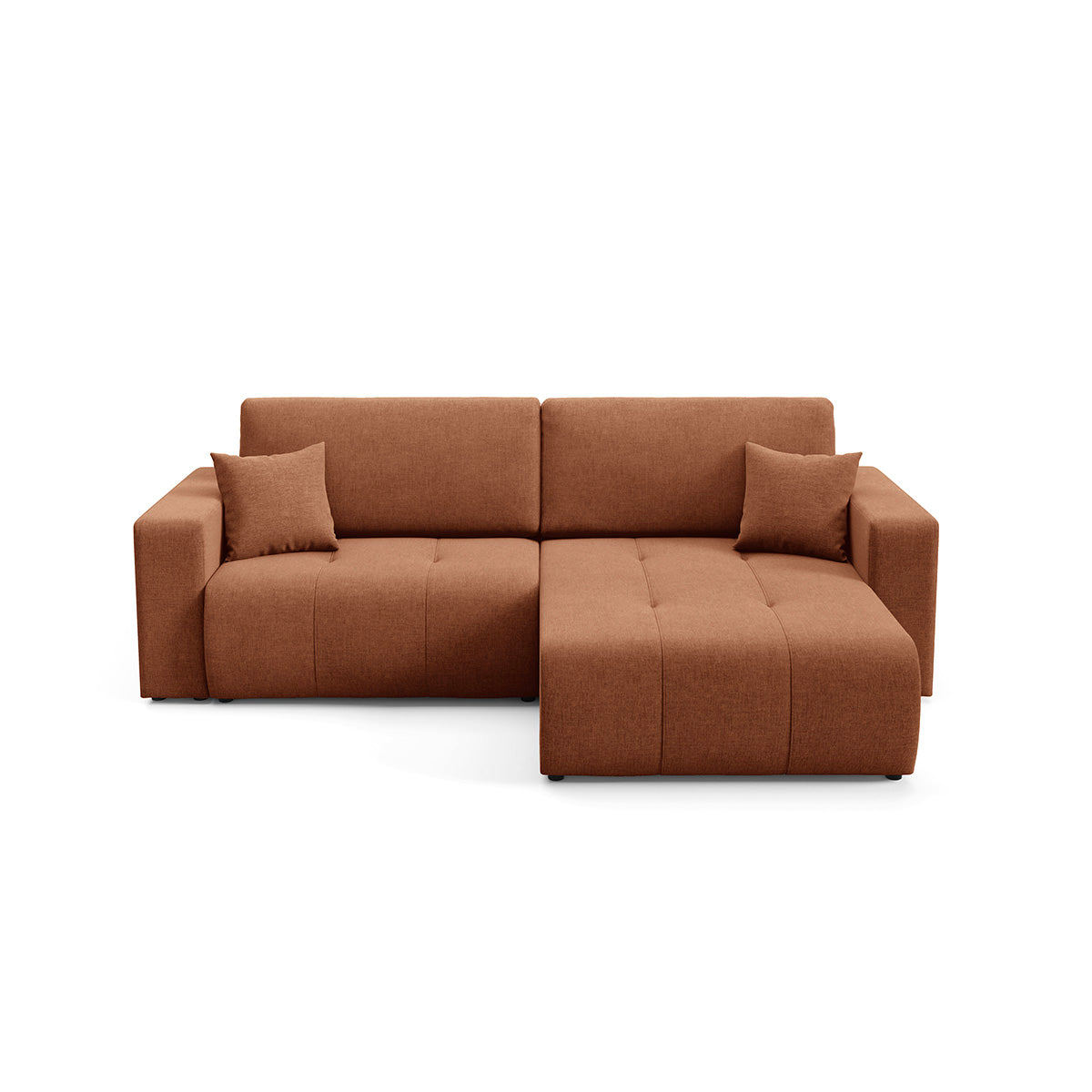 Canapé d'angle réversible convertible 3 places avec coffre Giulia Terracotta - vue 3