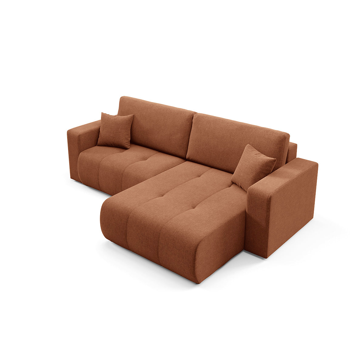 Canapé d'angle réversible convertible 3 places avec coffre Giulia Terracotta - vue 4
