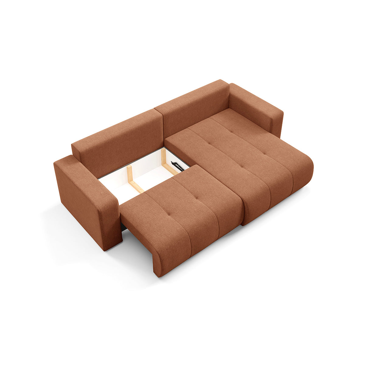 Canapé d'angle réversible convertible 3 places avec coffre Giulia Terracotta - vue 6