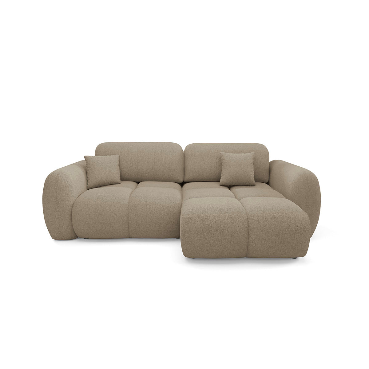 Canapé d'angle réversible convertible 3 places avec coffre Livio Beige - vue 3