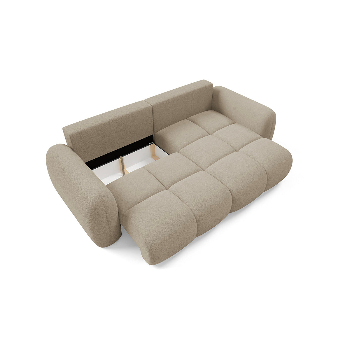 Canapé d'angle réversible convertible 3 places avec coffre Livio Beige - vue 5