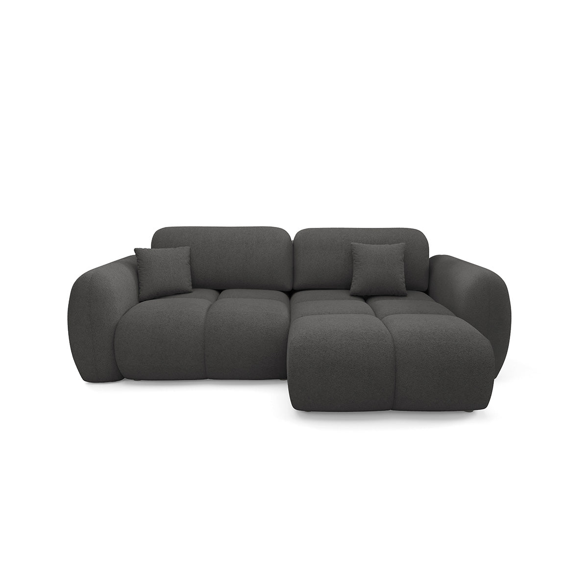 Canapé d'angle réversible convertible 3 places avec coffre Livio Gris foncé - vue 3