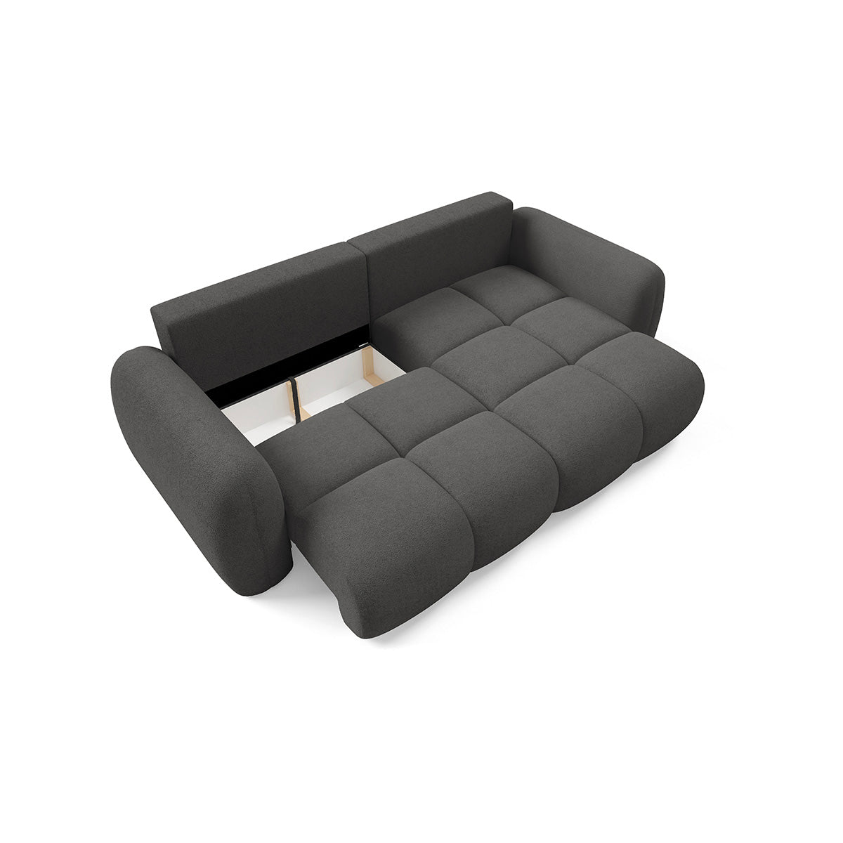 Canapé d'angle réversible convertible 3 places avec coffre Livio Gris foncé - vue 5