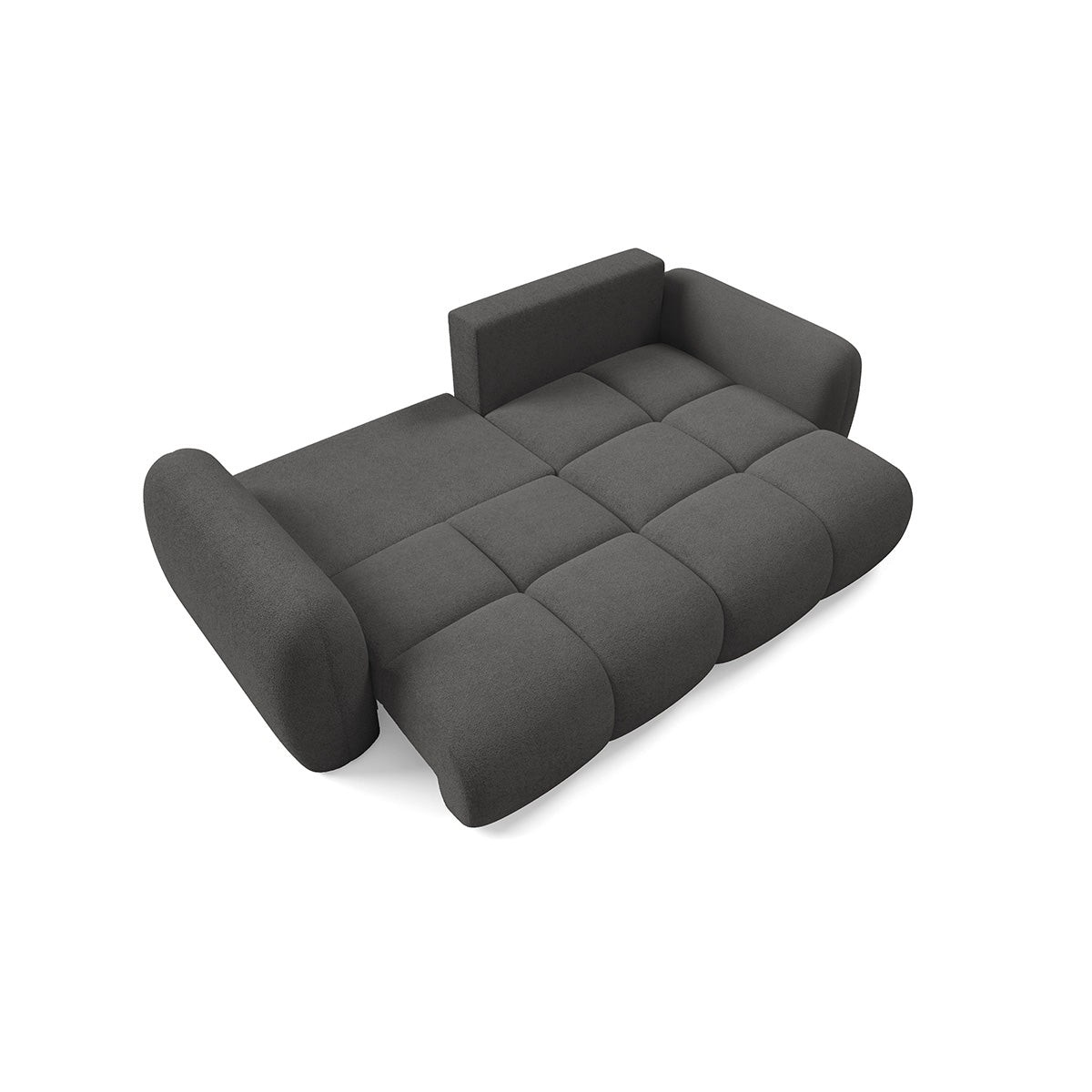 Canapé d'angle réversible convertible 3 places avec coffre Livio Gris foncé - vue 6