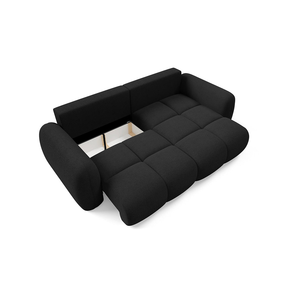Canapé d'angle réversible convertible 3 places avec coffre Livio Noir - vue 5