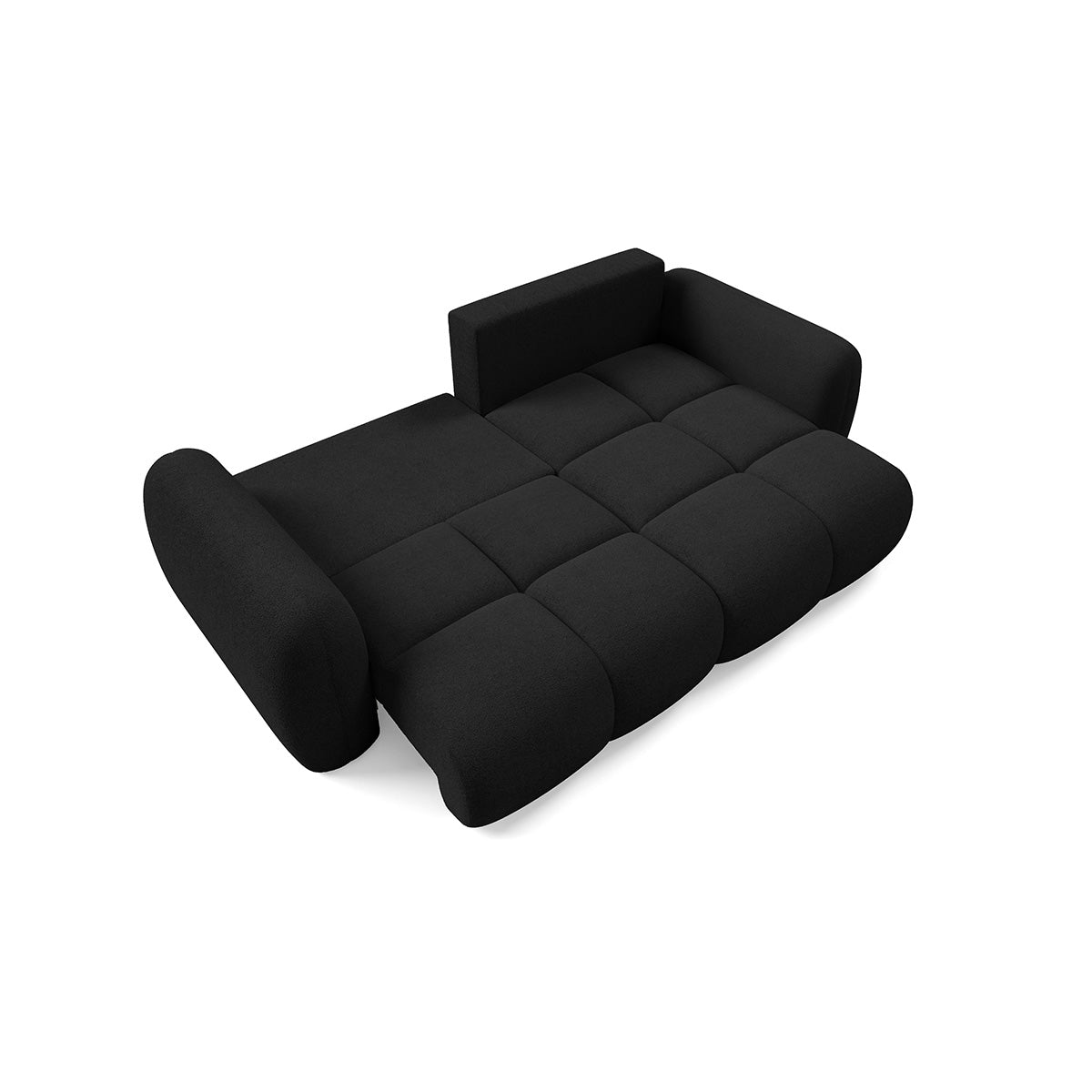 Canapé d'angle réversible convertible 3 places avec coffre Livio Noir - vue 6