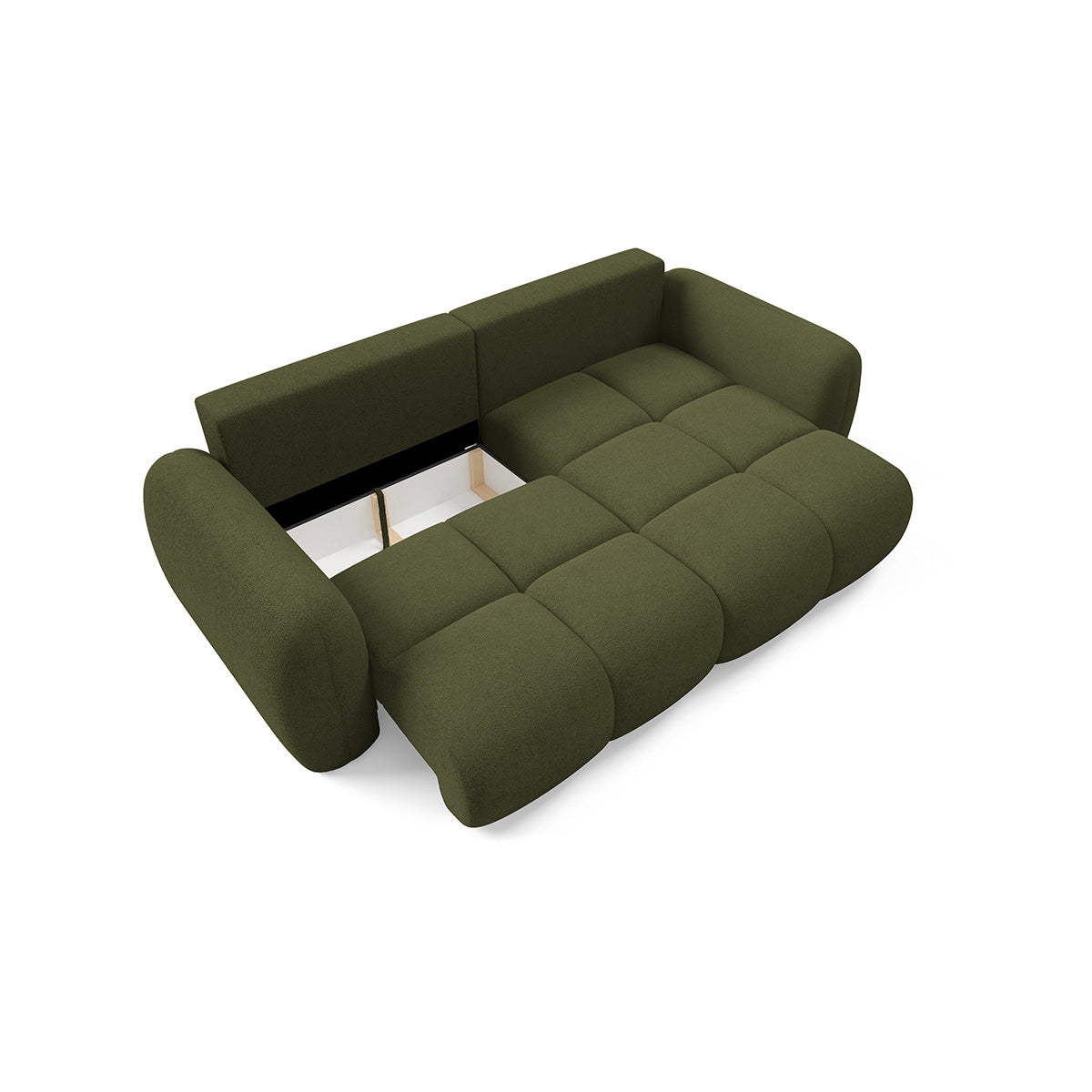 Canapé d'angle réversible convertible 3 places avec coffre Livio Vert - vue 5
