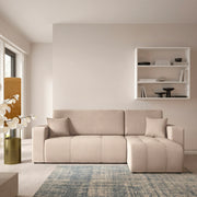 Canapé d'angle réversible convertible 3 places avec coffre Vasco Beige