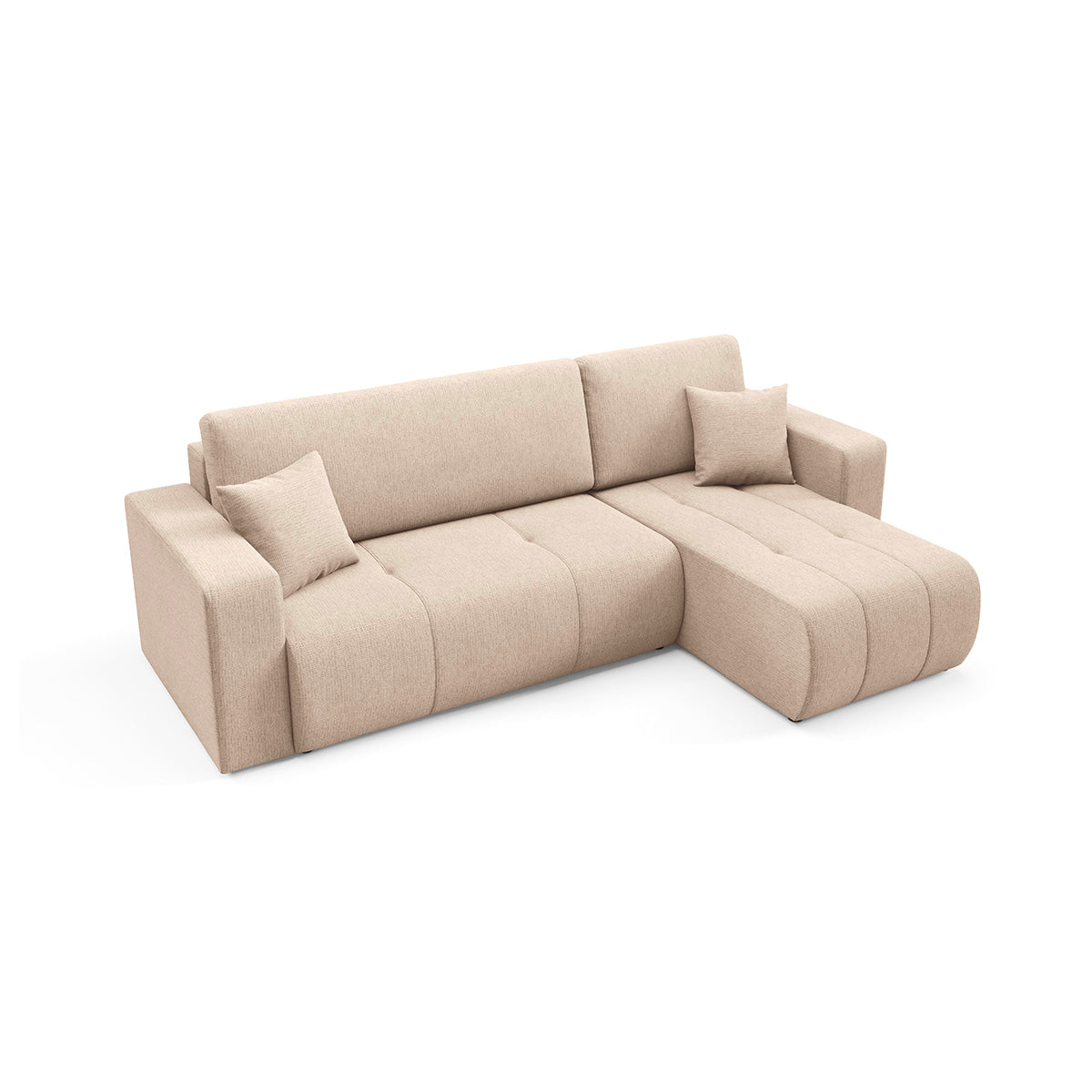 Canapé d'angle réversible convertible 3 places avec coffre Vasco Beige - vue 2