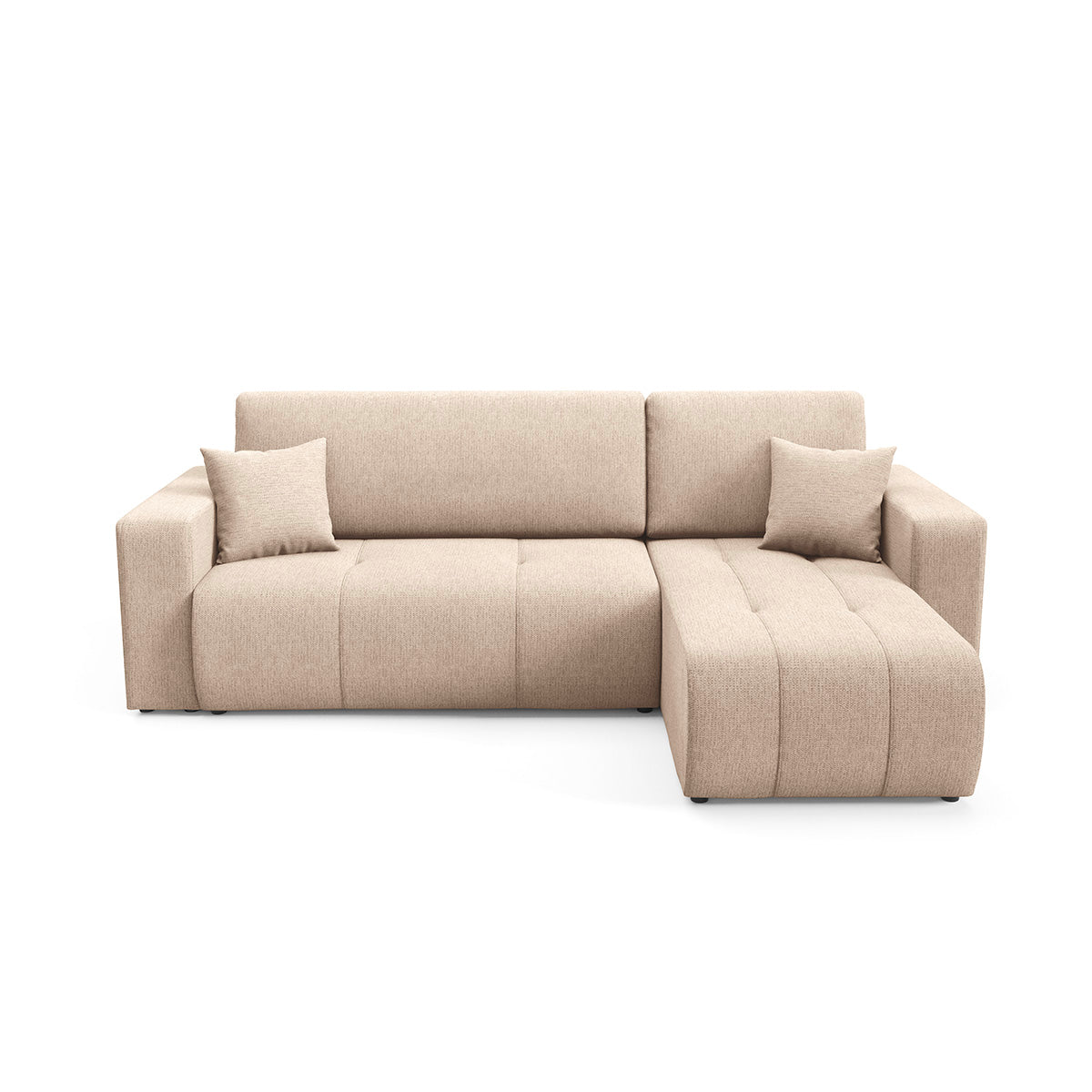 Canapé d'angle réversible convertible 3 places avec coffre Vasco Beige - vue 3