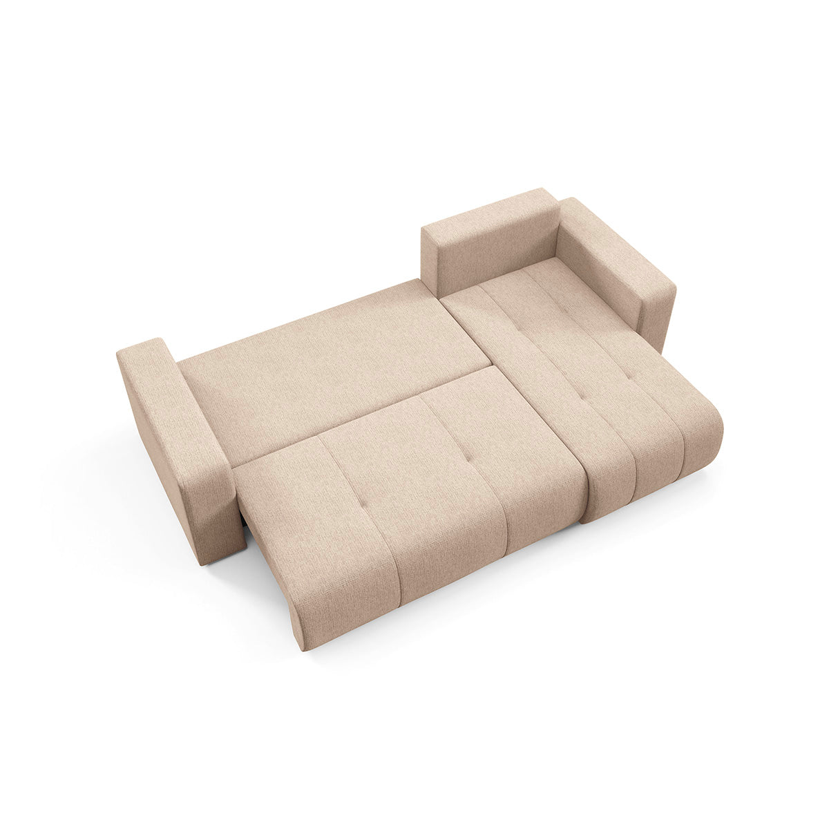 Canapé d'angle réversible convertible 3 places avec coffre Vasco Beige - vue 7