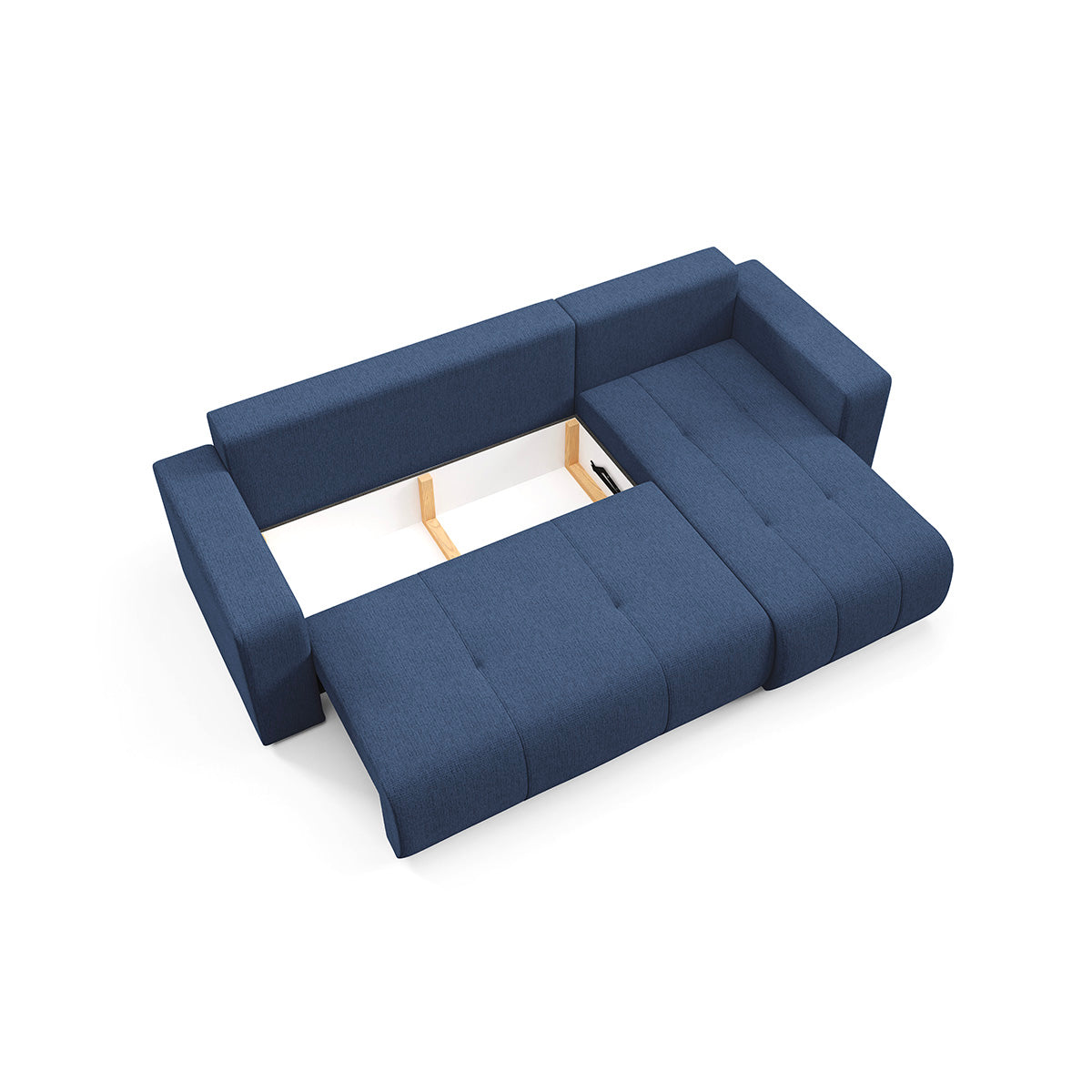 Canapé d'angle réversible convertible 3 places avec coffre Vasco Bleu - vue 6