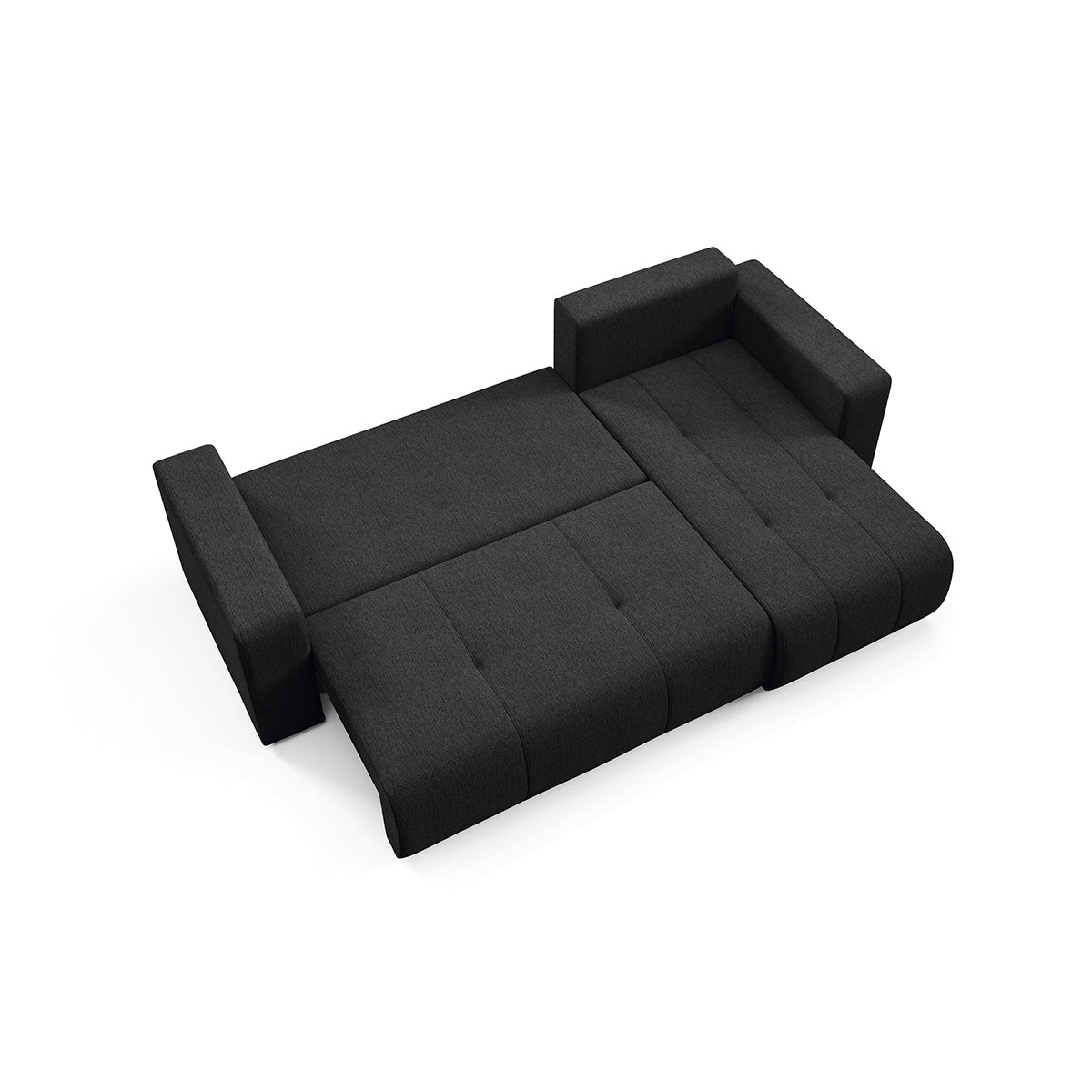 Canapé d'angle réversible convertible 3 places avec coffre Vasco Noir - vue 6